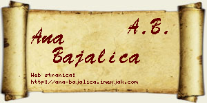 Ana Bajalica vizit kartica